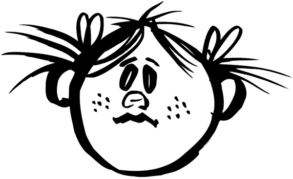 Cartoon baby face vinyl sticker. Customize on line. Children 020-0176  